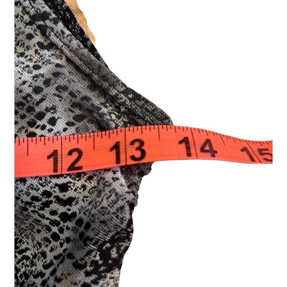 Wearever Snake Print Gray Black Ruched Crewneck Cropped Tank Top Womens Sz‎ Sm - Picture 6 of 7